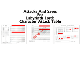 Attacks and Saves for Labyrinth Lord: Character Attack Table