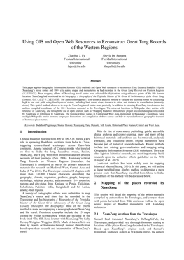 Using GIS and Open Web Resources to Reconstruct Great Tang Records of the Western Regions