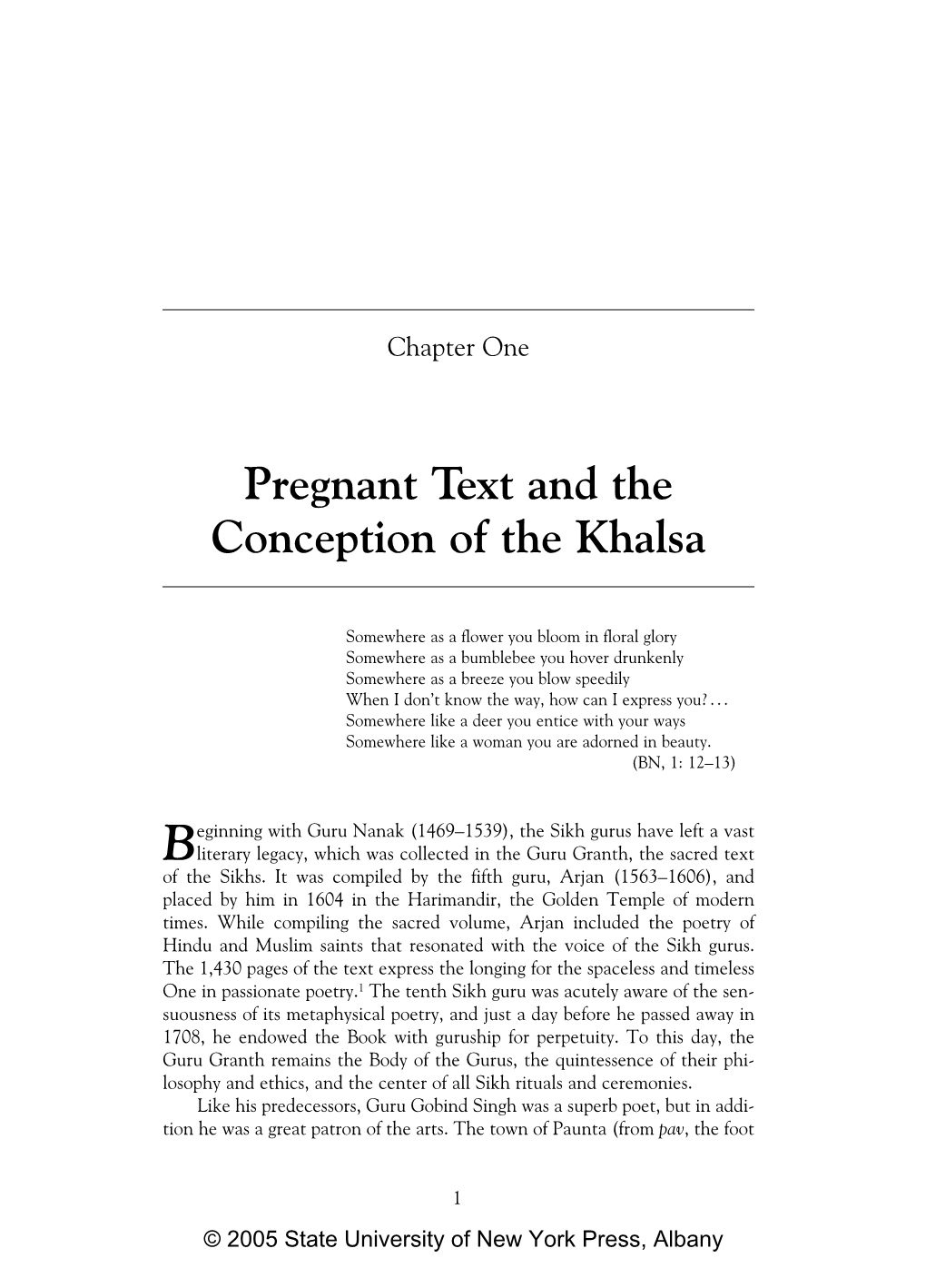 Pregnant Text and the Conception of the Khalsa
