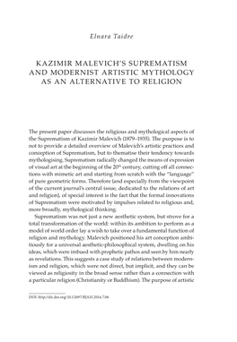 Kazimir Malevich's Suprematism and Modernist