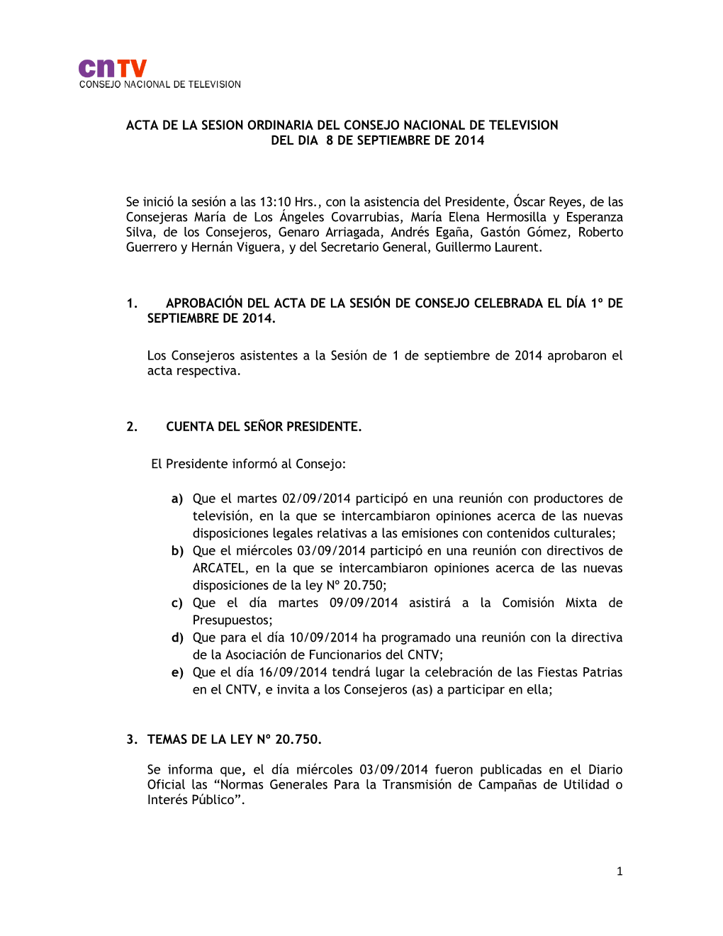 1 Acta De La Sesion Ordinaria Del Consejo Nacional De