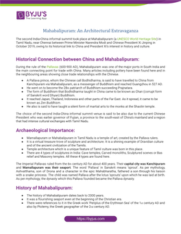 Mahabalipuram: an Architectural Extravaganza