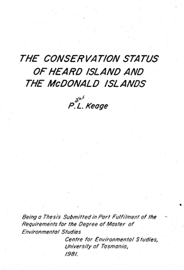 The Conservation Status of Heard Island and The