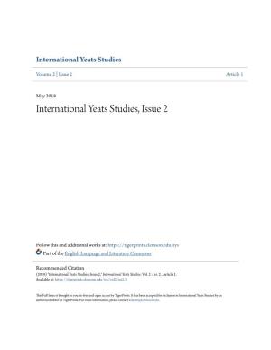 International Yeats Studies, Issue 2