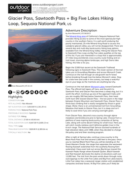 Glacier Pass, Sawtooth Pass + Big Five Lakes Hiking Loop, Sequoia National Park, US