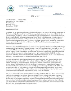 EPA Response to Idaho Recommendation (PDF)