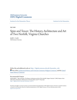 Spire and Tower: the History, Architecture and Art of Two Norfolk, Virginia Churches