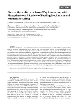 A Review of Feeding Mechanism and Nutrient Recycling
