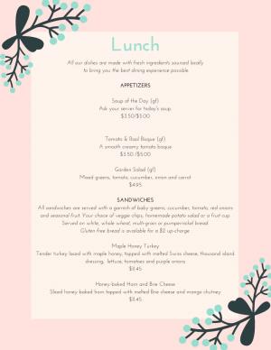 Lunch Printable