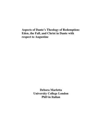 Eden, the Fall, and Christ in Dante with Respect to Augustine