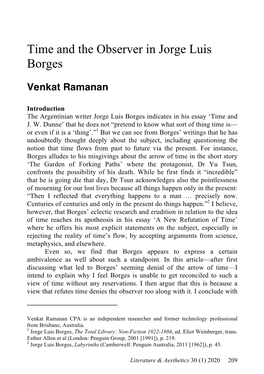 Time and the Observer in Jorge Luis Borges