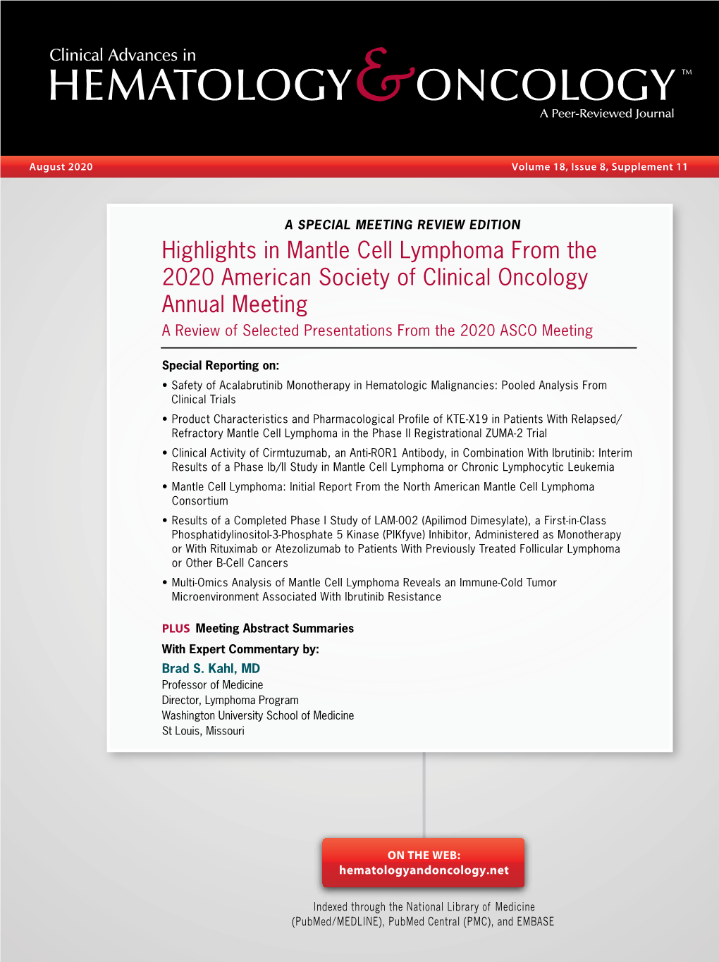 Highlights in Mantle Cell Lymphoma from the 2020 American Society of Clinical Oncology Annual Meeting