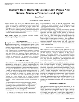 Hankow Reef, Bismarck Volcanic Arc, Papua New Guinea: Source of Yomba Island Myth?