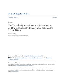 Economic Liberalization and the Secondhand Clothing Trade Between the U.S