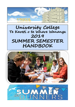 University College 2019 SUMMER SEMESTER HANDBOOK