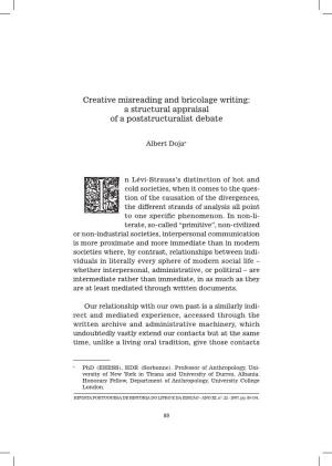 Creative Misreading and Bricolage Writing: a Structural Appraisal of a Poststructuralist Debate