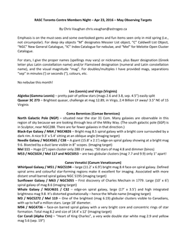 RASC TC May Targets.Pdf