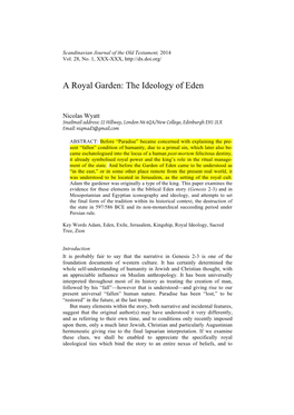A Royal Garden: the Ideology of Eden