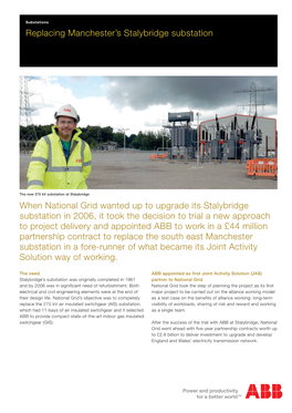 Replacing Manchester's Stalybridge Substation When National Grid