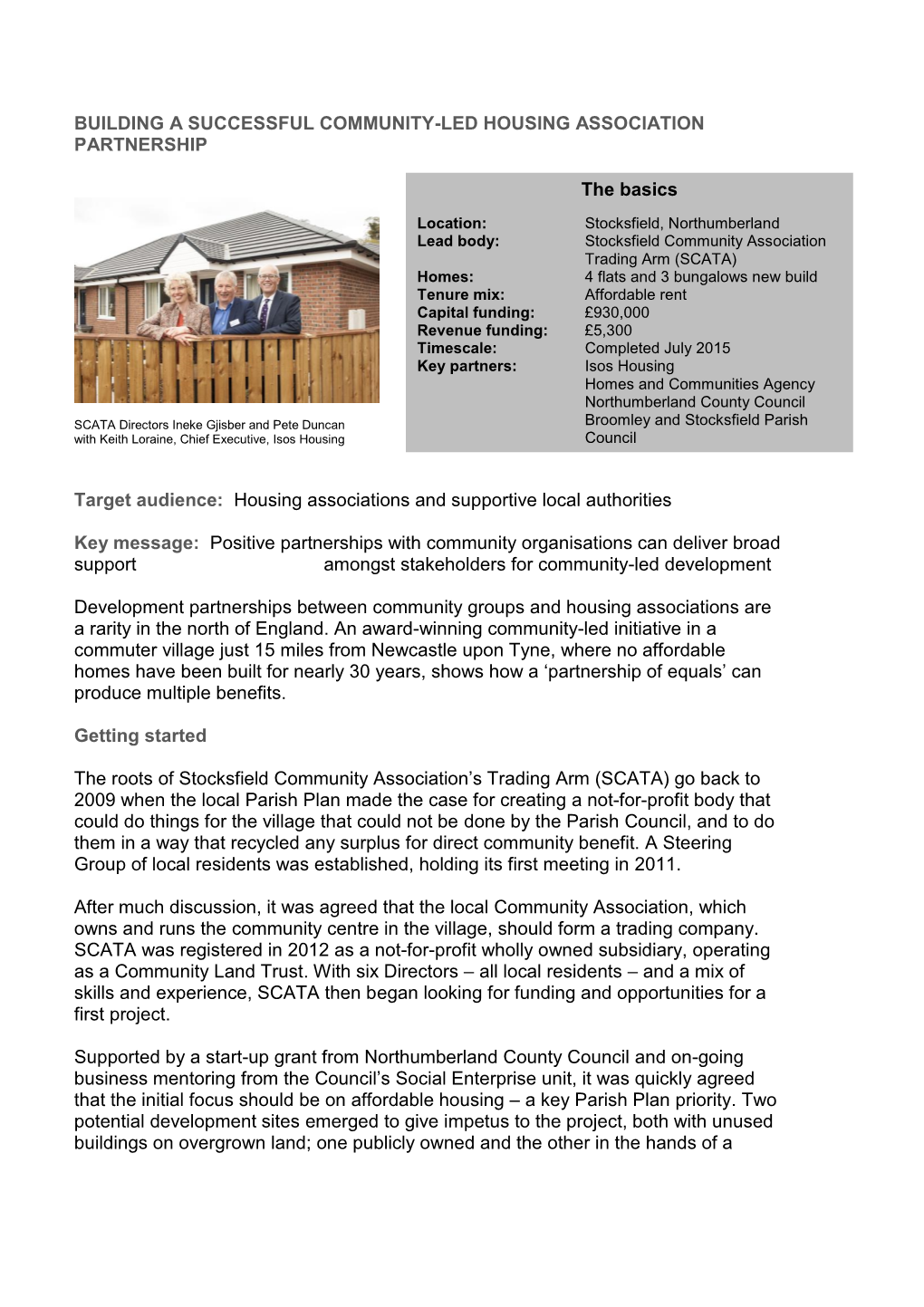 Housing Associations and Supportive Local Authorities