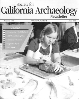Society for – California Archaeology