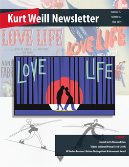 Kurt Weill Newsletter Volume 37, Number 2 EDITOR’S NOTE