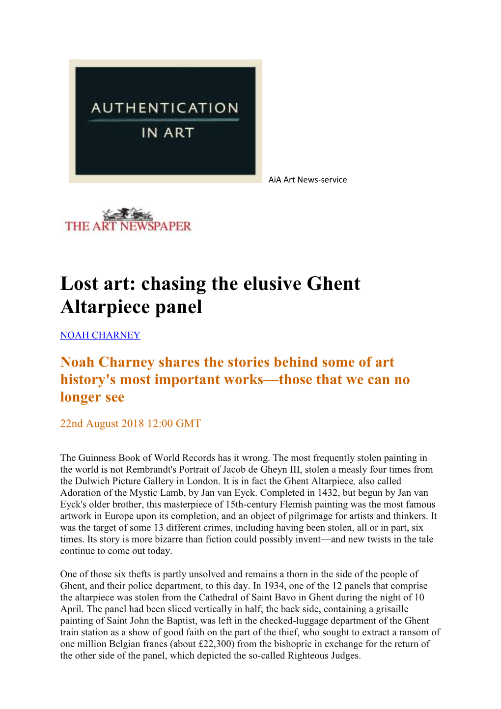 Chasing the Elusive Ghent Altarpiece Panel