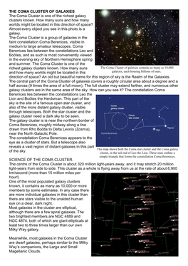 THE COMA CLUSTER of GALAXIES the Coma Cluster Is One of the Richest Galaxy Clusters Known