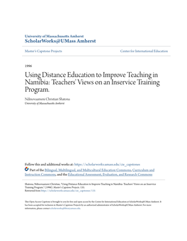 Using Distance Education to Improve Teaching in Namibia: Teachers' Views on an Inservice Training Program