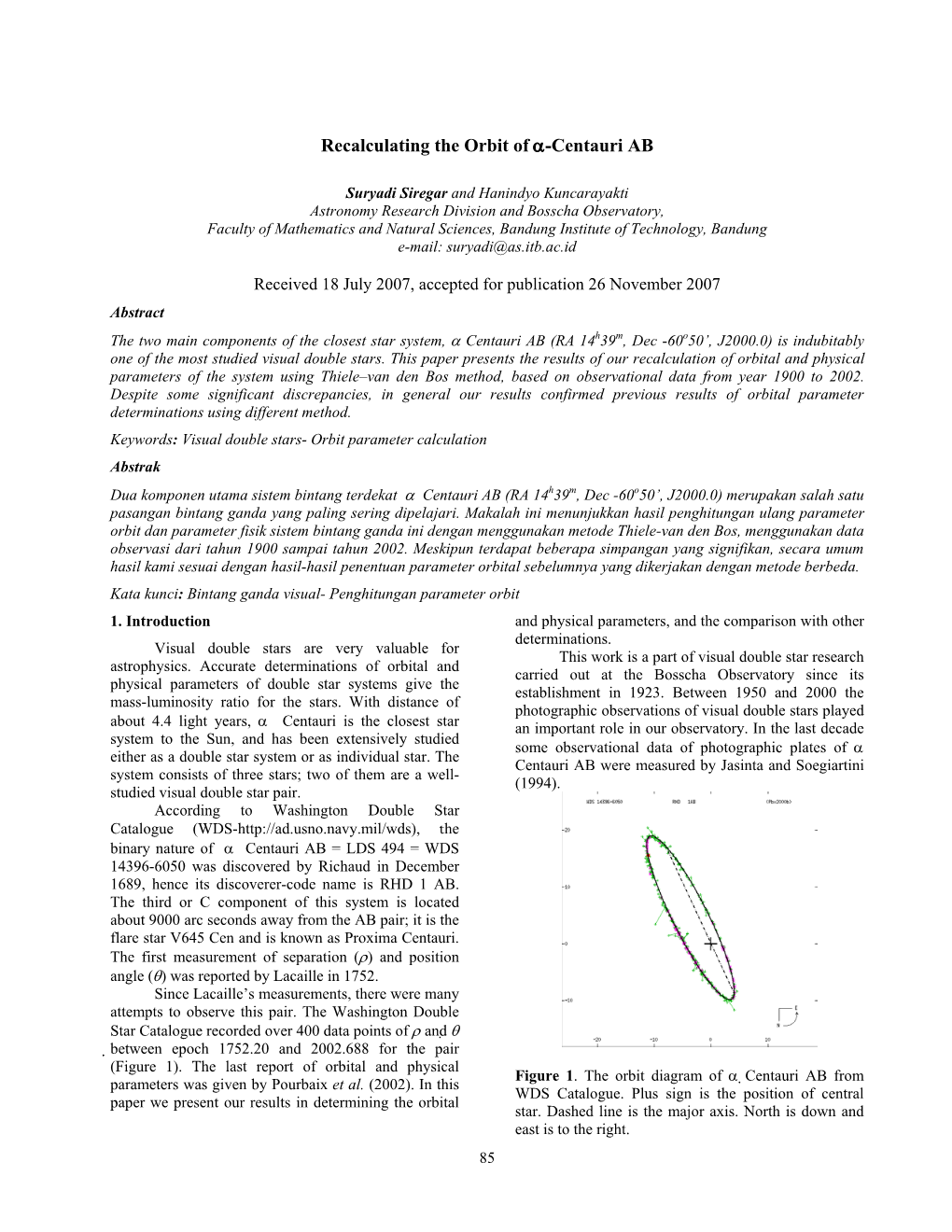 Recalculating the Orbit of Α-Centauri AB