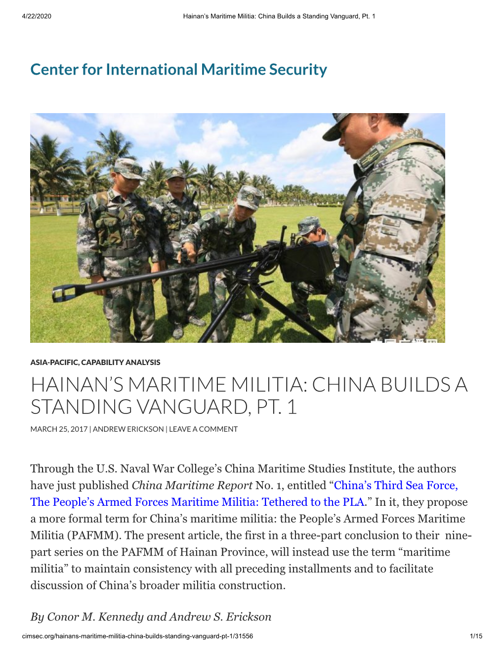 Hainan's Maritime Militia