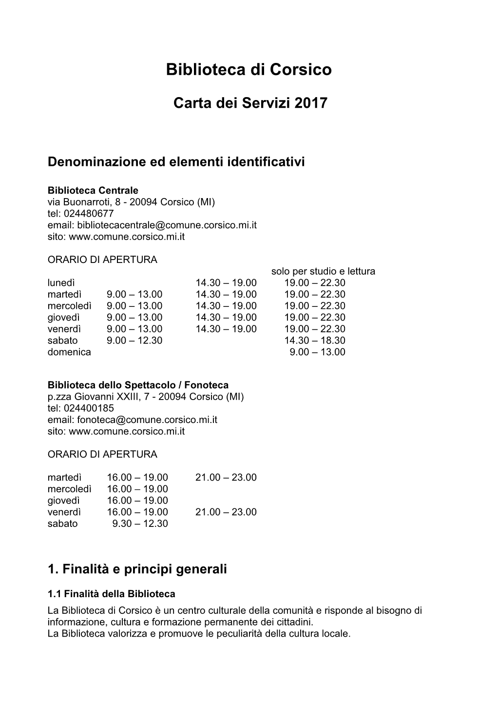 Carta Servizi 2017 Seconda Modifica