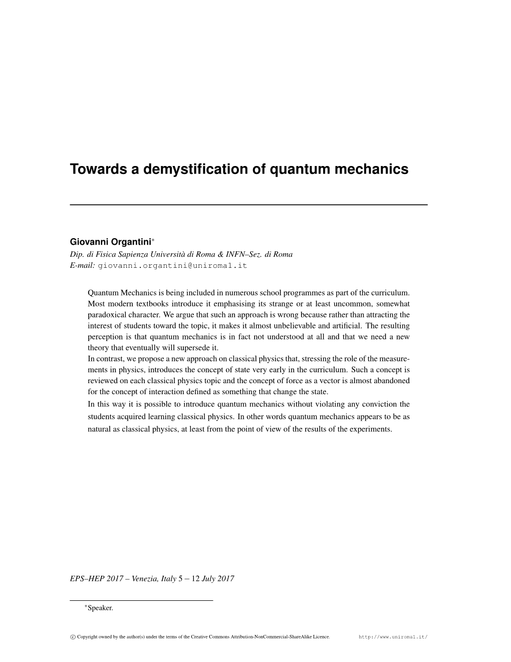 Towards a Demystification of Quantum Mechanics