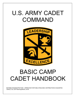 U.S. Army Cadet Command Basic Camp Cadet Handbook
