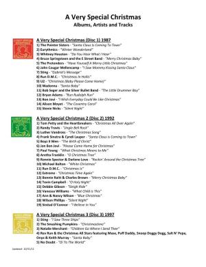 A Very Special Christmas Albums, Artists and Tracks
