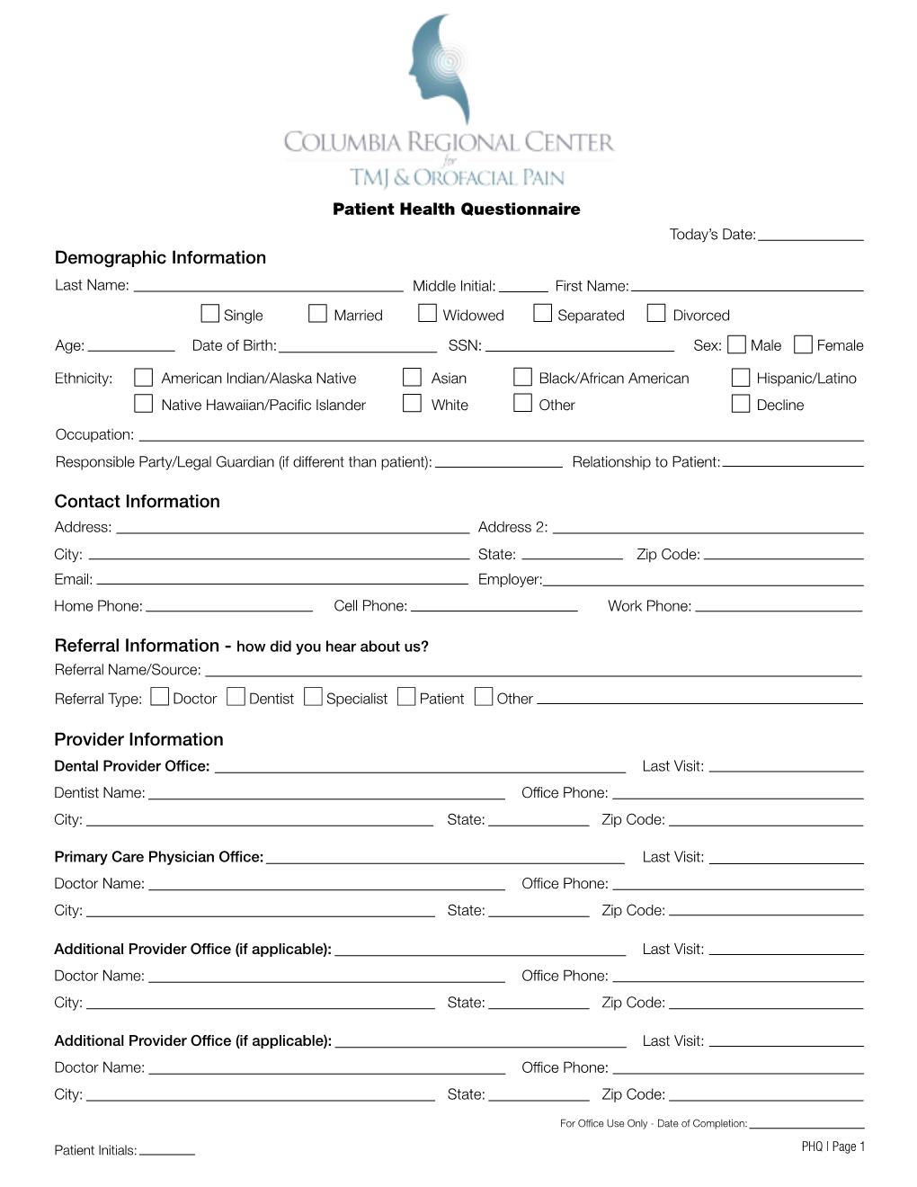 New Patient Forms