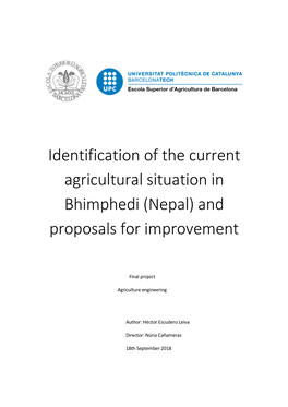 Identification of the Current Agricultural Situation in Bhimphedi (Nepal) and Proposals for Improvement