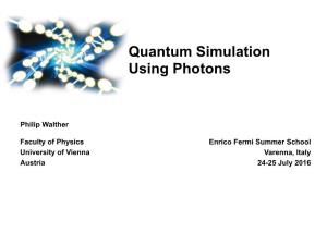 Quantum Simulation Using Photons