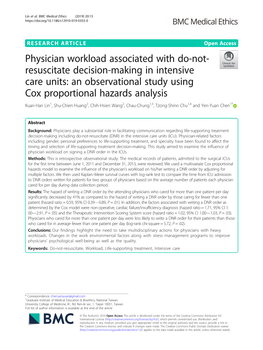 Physician Workload Associated with Do-Not