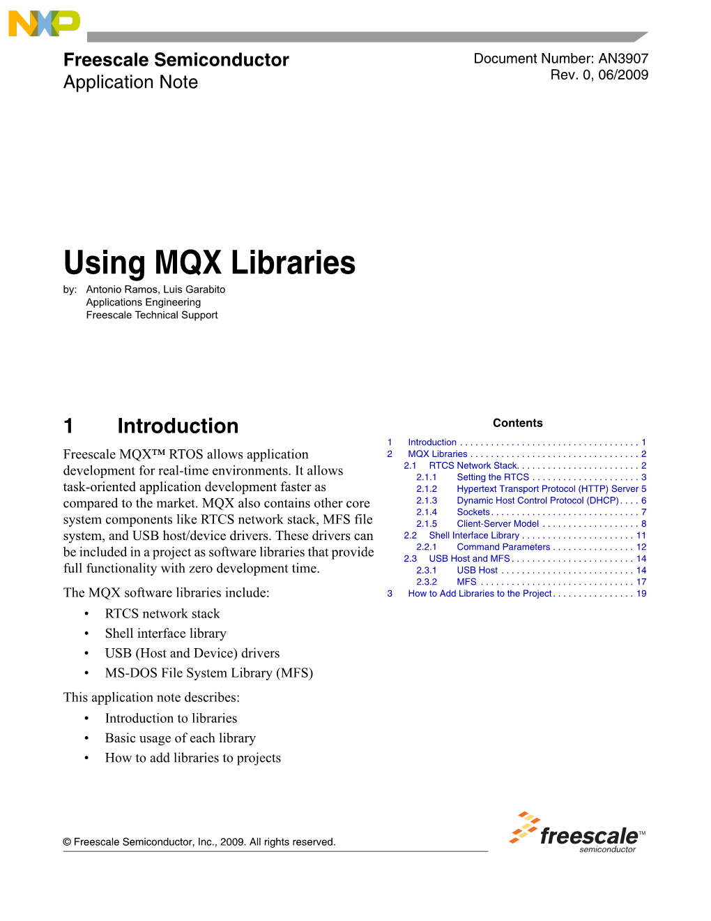 AN3907, Using MQX Libraries