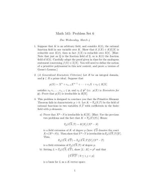 Math 545: Problem Set 6