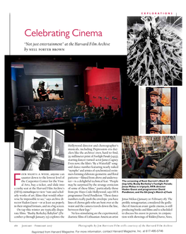 Celebrating Cinema “Not Just Entertainment” at the Harvard Film Archive by Nell Porter Brown
