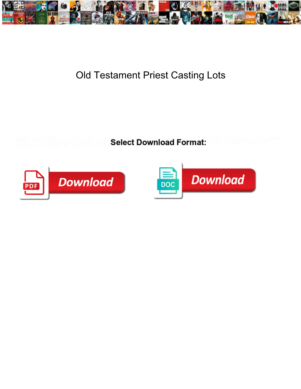 Old Testament Priest Casting Lots