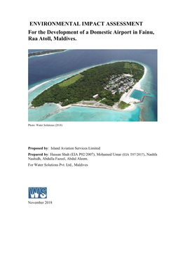 For the Development of a Domestic Airport in Fainu, Raa Atoll, Maldives