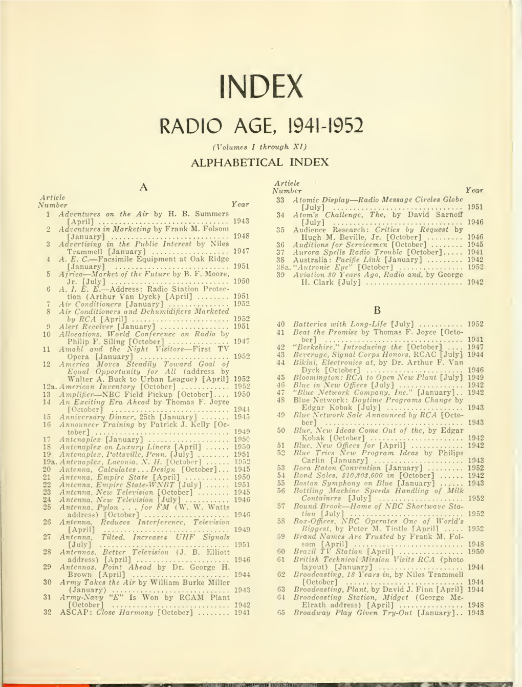 Radio Age, 1941-1952