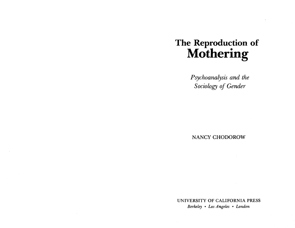 The-Reproduction-Of-Mothering.Pdf