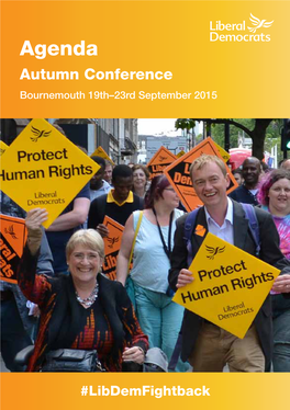 Liberal Democrat Autumn Conference Agenda 2015 Auditorium Information