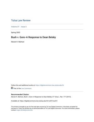 Bush V. Gore--A Response to Dean Belsky