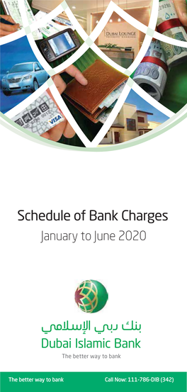 Schedule of Bank Charges January to June 2020