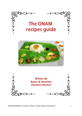 ONAM RECEIPES by Chacko's Kitchen, Kairali Sisters & Reciperoll 1